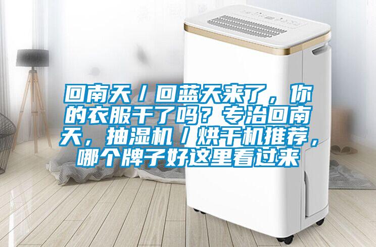 回南天／回藍天來了，你的衣服干了嗎？專治回南天，抽濕機／烘干機推薦，哪個牌子好這里看過來
