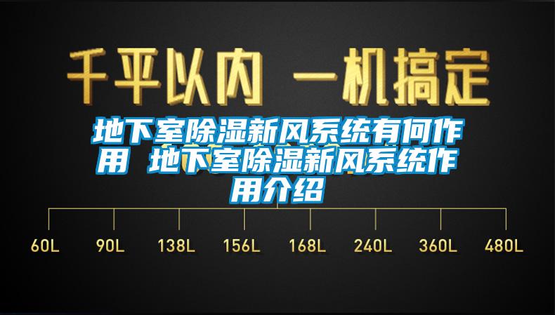 地下室除濕新風系統(tǒng)有何作用 地下室除濕新風系統(tǒng)作用介紹