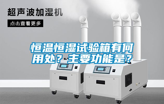 恒溫恒濕試驗箱有何用處？主要功能是？