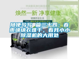 行業(yè)新聞隨便寫寫 篇三十四：春雨綿綿衣難干，看我小小除濕機(jī)的大用處
