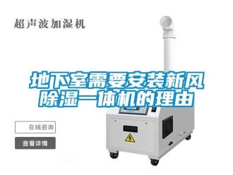 企業(yè)新聞地下室需要安裝新風除濕一體機的理由