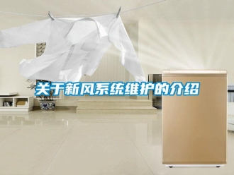 行業(yè)新聞關(guān)于新風(fēng)系統(tǒng)維護的介紹