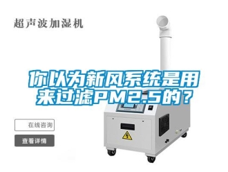 行業(yè)新聞你以為新風(fēng)系統(tǒng)是用來過濾PM2.5的？