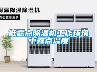 企業(yè)新聞低露點除濕機工作環(huán)境中露點溫度